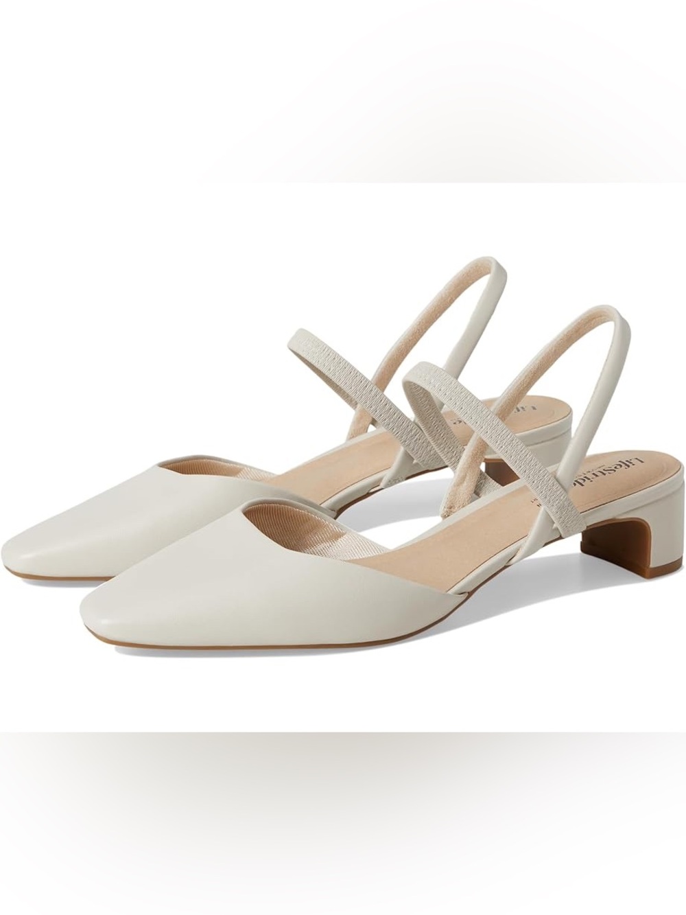 LifeStride Lainey Bone Faux Leather Slingback Pumps NWOB Size 11